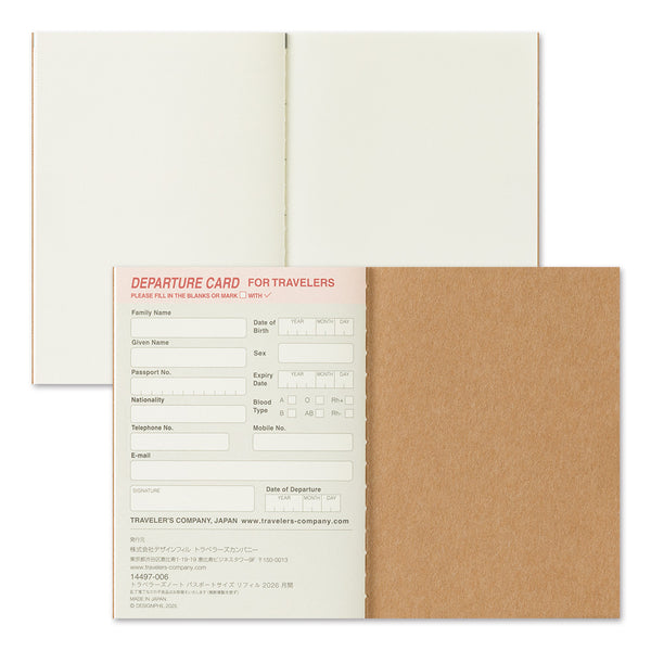 将图片加载到图库查看器，TRAVELER&#39;S notebook Passport Size Refill 2026 Monthly featuring monthly schedule from December 2025 to January 2027, calendar, year schedule, blank and travel guide.
