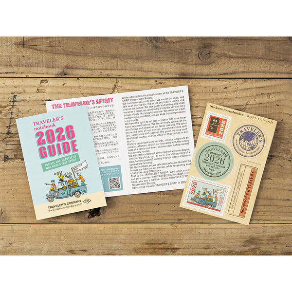 将图片加载到图库查看器，TRAVELER&#39;S notebook Passport Size Refill 2026 Monthly featuring monthly schedule from December 2025 to January 2027, calendar, year schedule, blank and travel guide.
