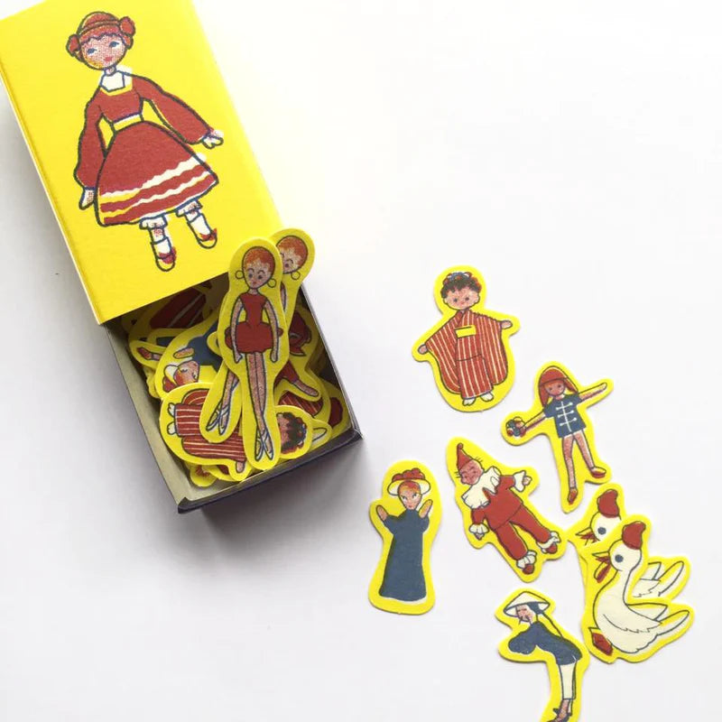 Classiky x Yonagado Matchbox Small Sticker Pretty Girl — Classiky decorative sticker — for journaling, planners and scrapbooking, at Cityluxe Singapore