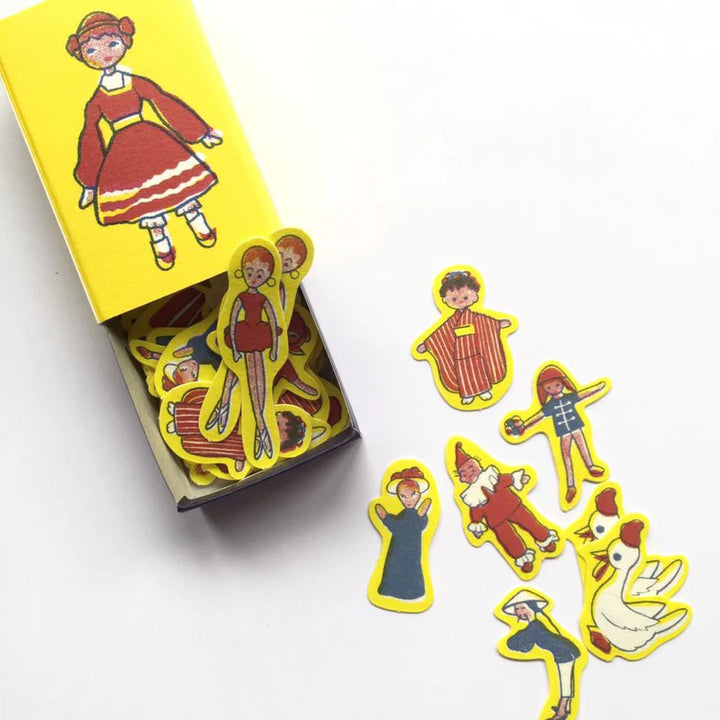 Classiky x Yonagado Matchbox Small Sticker Pretty Girl — Classiky decorative sticker — for journaling, planners and scrapbooking, at Cityluxe Singapore