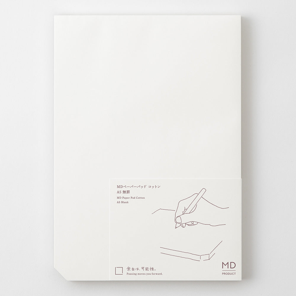MD Paper Pad Cotton A5 in Blank — MD Paper paper pad — premium stationery and lifestyle, at Cityluxe Singapore