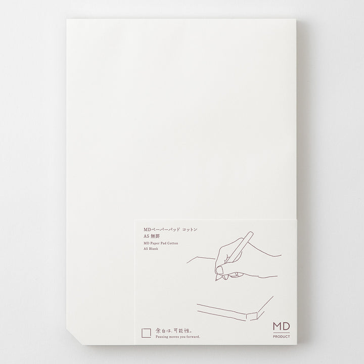 MD Paper Pad Cotton A5 in Blank — MD Paper paper pad — premium stationery and lifestyle, at Cityluxe Singapore