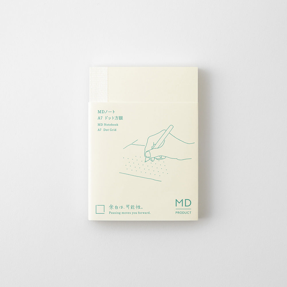 MD Notebook <A7> Dot Grid — flat lay