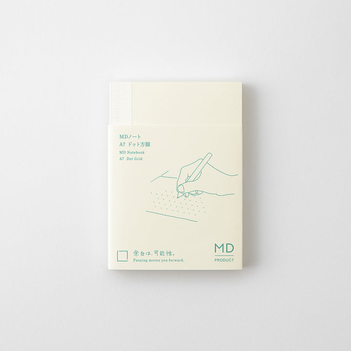 MD Notebook <A7> Dot Grid — flat lay