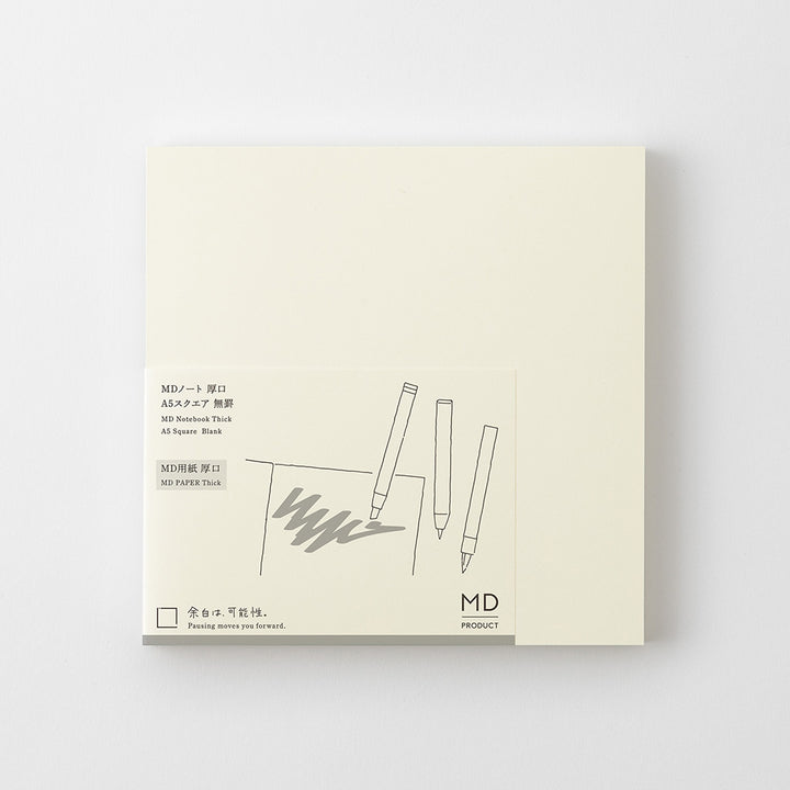 MD Notebook Thick <A5 Square> Blank A — flat lay