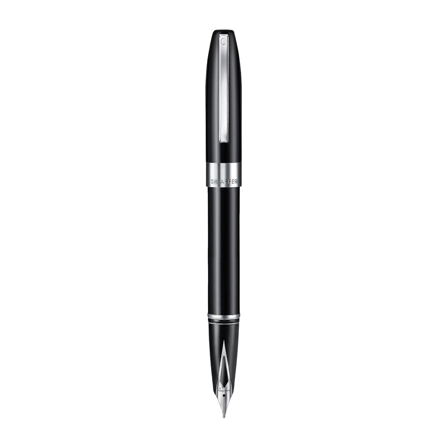 Sheaffer Legacy 9064 Glossy Black Inlaid Nib Fountain Pen with Chrome-Plated Trims Medium Nib — Sheaffer fountain pen — precision nib writing instrument, at Cityluxe Singapore stationery store