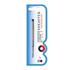 Sheaffer "K" Style Ballpoint Pen Refill Blister Card - Blue & Black Medium