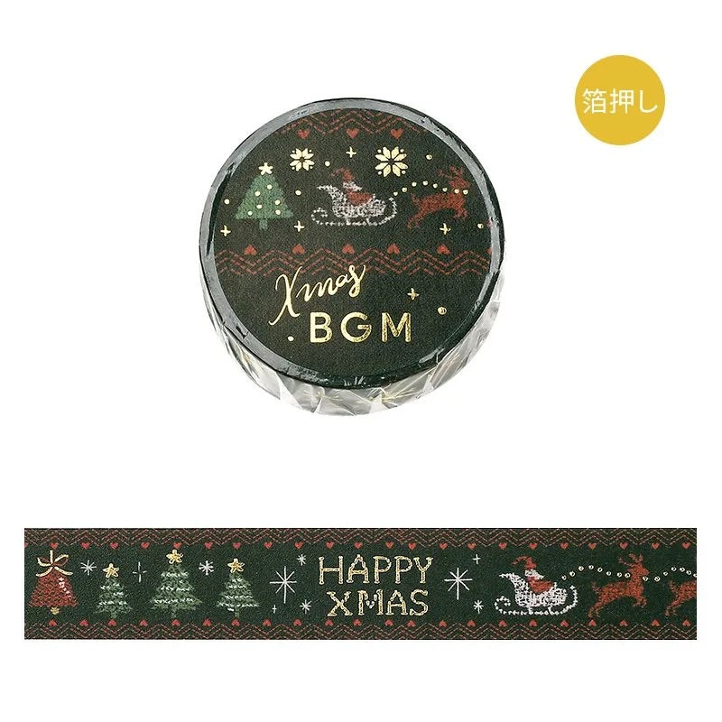 BGM Foil Stamping Christmas Limited Edition Masking Tape in Cross Stitch — BGM masking tape — decorative paper tape for journaling and scrapbooking, at Cityluxe Singapore