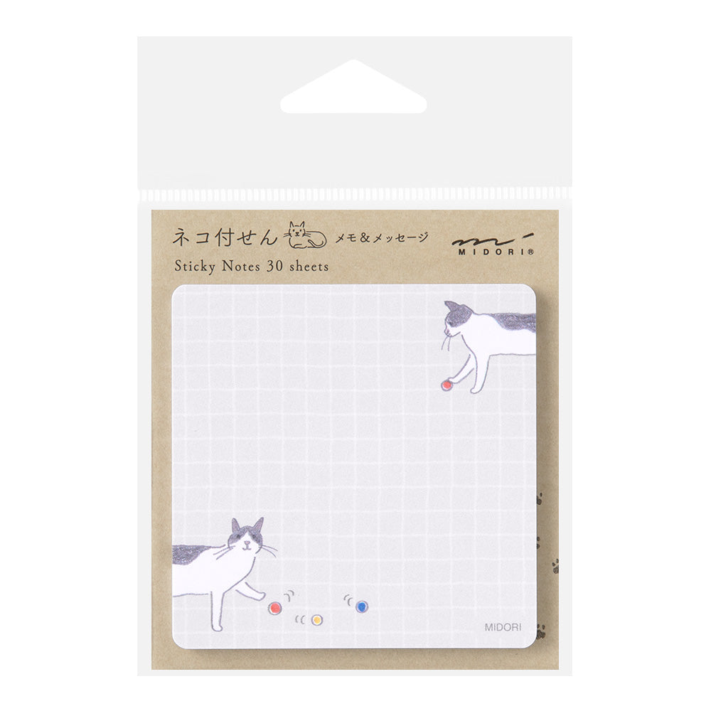 Midori Sticky Notes in Ball and Cat — Midori sticky note — premium stationery and lifestyle, at Cityluxe Singapore