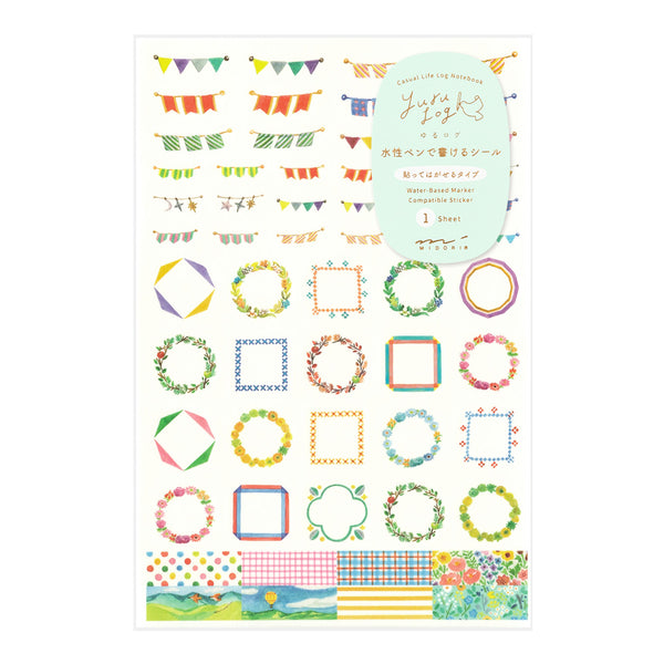 Midori Yuru Log Sticker (1 Sheet) - Decoration — front view