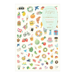 Midori Yuru Log Sticker (1 Sheet) - Motif