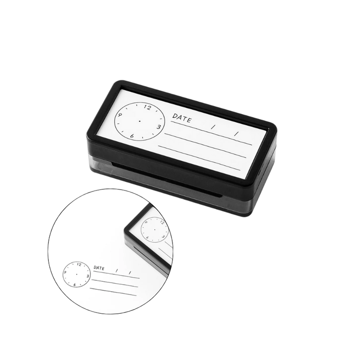 Midori Paintable Stamp Pre-inked Half Size Keep Track of Time — Midori rubber stamp — decorative stamp for journaling and paper craft, at Cityluxe Singapore