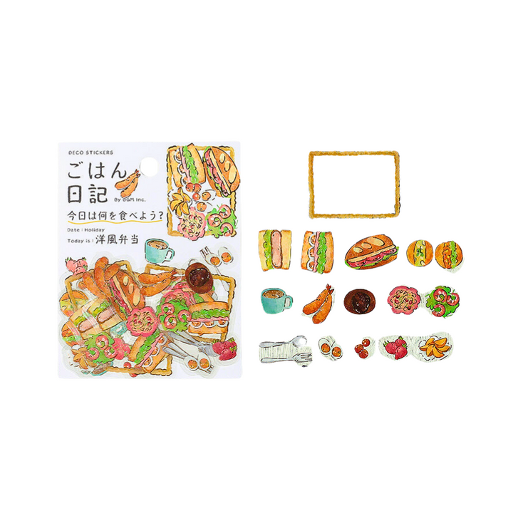 BGM Foil Stamping Clear Seal: Food Diary in Western Style Bento — BGM decorative sticker — for journaling, planners and scrapbooking, at Cityluxe Singapore
