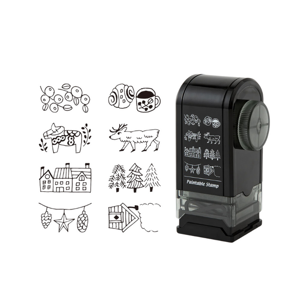 Midori Paintable Rotating Stamp Dial - Nordic Motif — front view