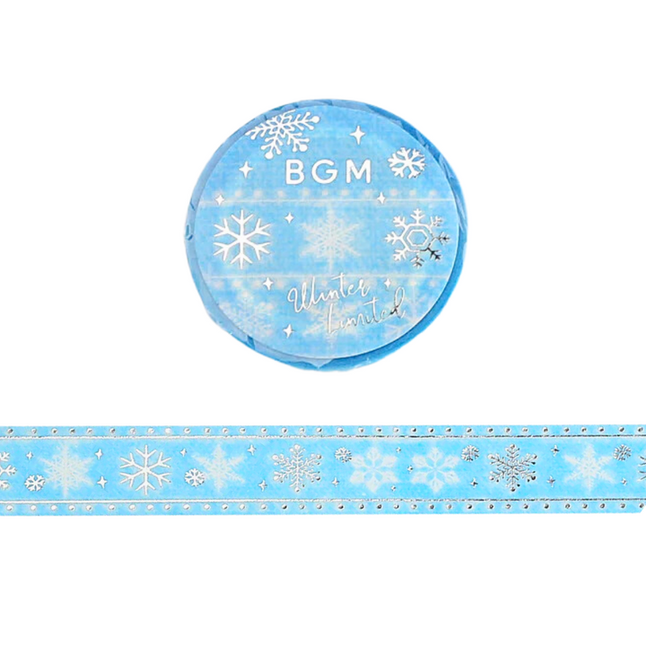 BGM Winter Limited Masking Tape in Snow Embroidery — BGM masking tape — decorative paper tape for journaling and scrapbooking, at Cityluxe Singapore