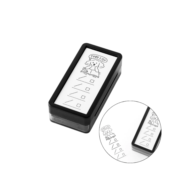 Midori Paintable Stamp Pre-inked Half Size To Do List — Midori rubber stamp — decorative stamp for journaling and paper craft, at Cityluxe Singapore