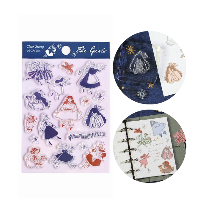BGM Clear Stamp: Diary in Flying Girl — BGM clear stamp — premium stationery, at Cityluxe Singapore