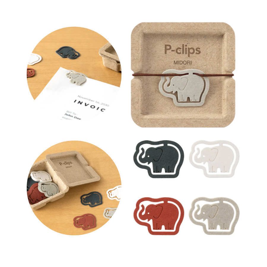 Midori P-Clips Elephant — Midori clip — premium stationery and lifestyle, at Cityluxe Singapore