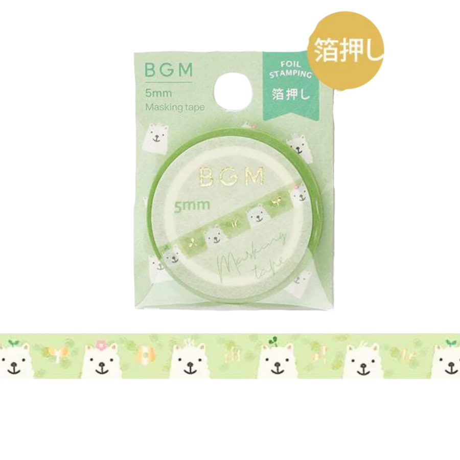 BGM Alpaca Masking Tape — BGM washi tape — decorative Japanese paper tape for journaling, at Cityluxe Singapore