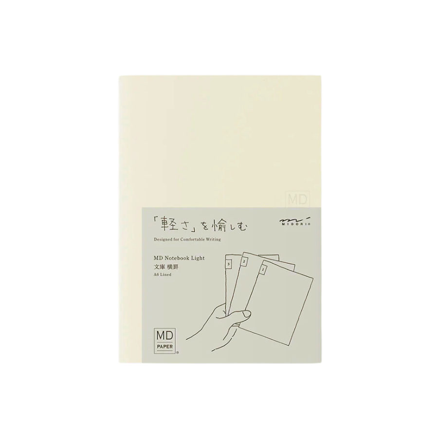 MD Notebook Light A6 in Lined (3pcs/pack) — MD Paper notebook — quality writing journal with premium paper, at Cityluxe Singapore stationery store