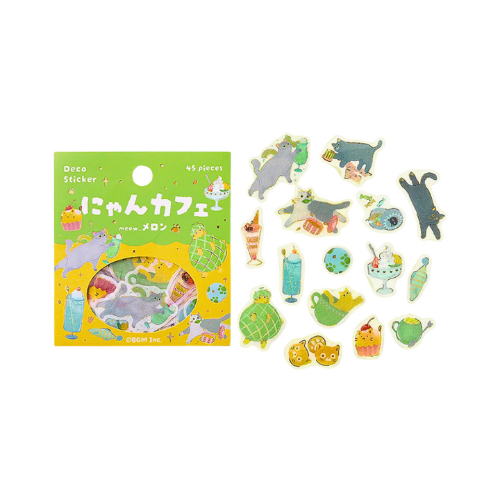 BGM Foil Stamping Flake Seal: Nyan Cafe - Melon — front view