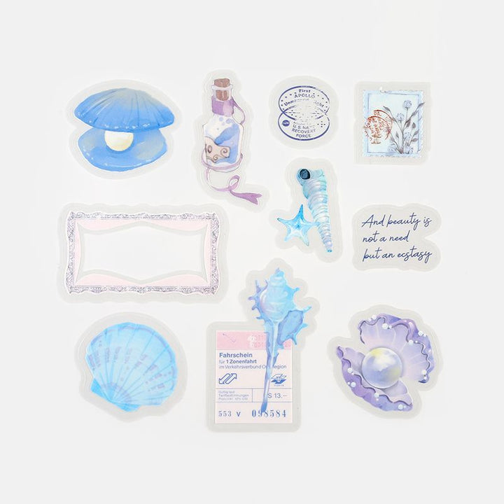 BGM Clear Seal in Natural History/Aogai — BGM washi tape — decorative Japanese paper tape for journaling and craft, at Cityluxe Singapore