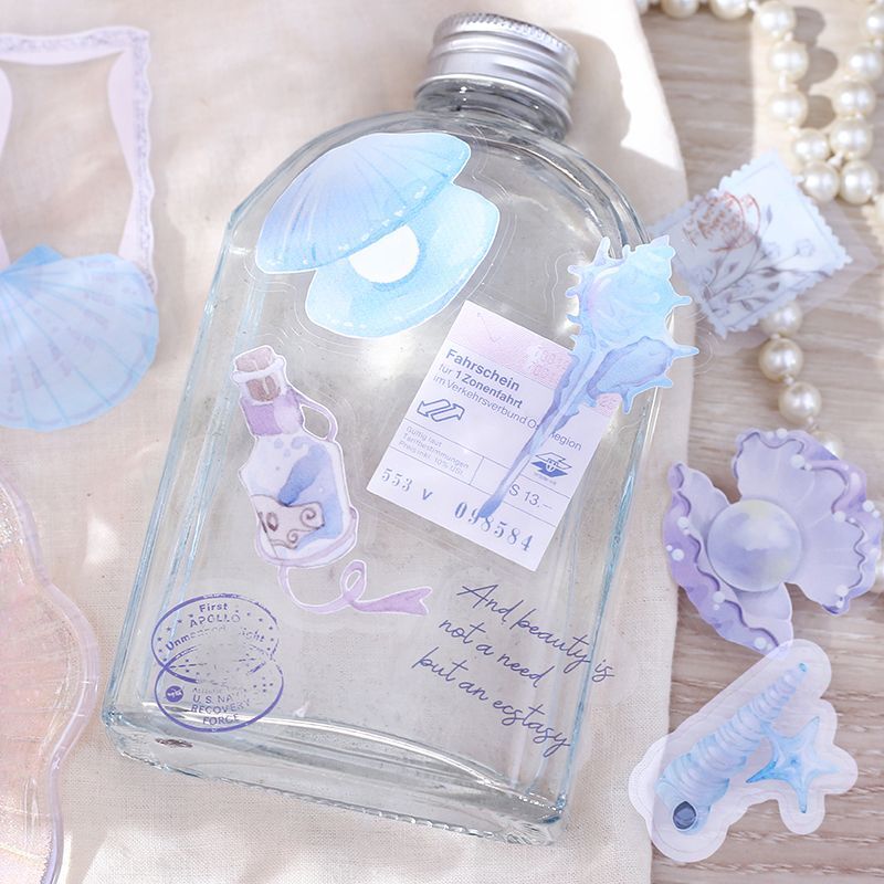 BGM Clear Seal in Natural History/Aogai — BGM washi tape — decorative Japanese paper tape for journaling and craft, at Cityluxe Singapore
