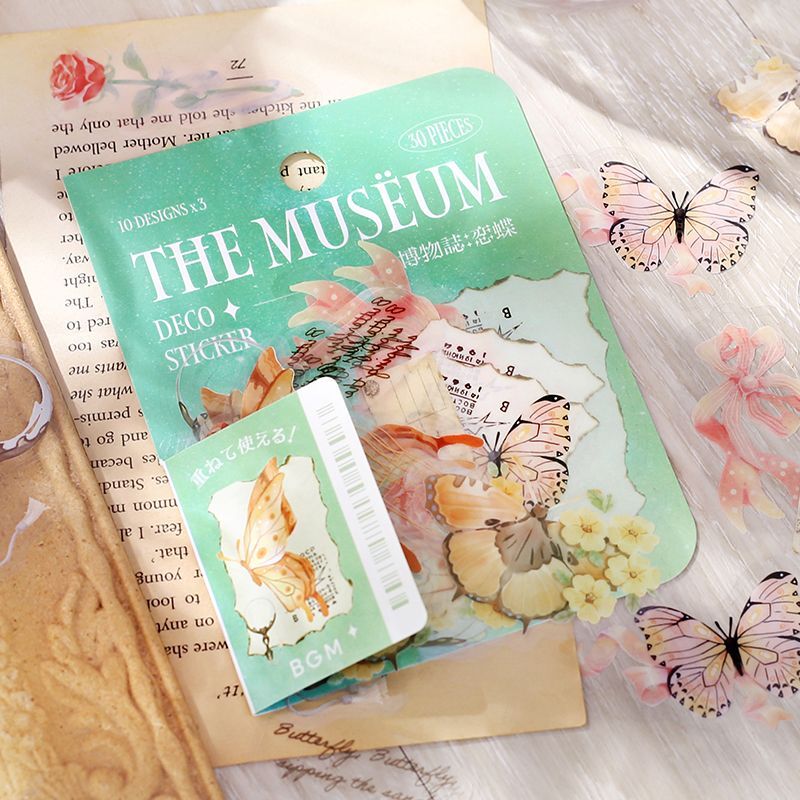 BGM Clear Seal in Natural History/Koicho — BGM washi tape — decorative Japanese paper tape for journaling, at Cityluxe Singapore