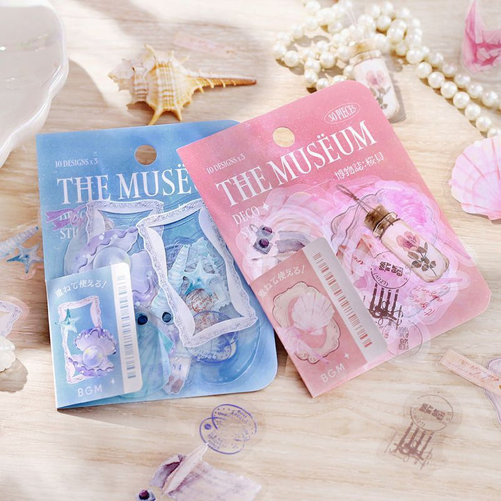 BGM Clear Seal in Natural History/Aogai — BGM washi tape — decorative Japanese paper tape for journaling and craft, at Cityluxe Singapore