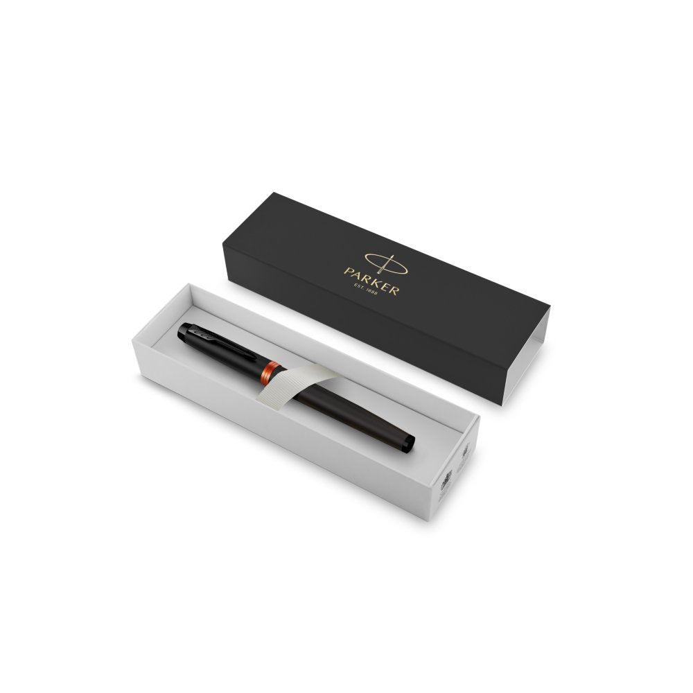 Parker IM PROFESSIONALS Vibrant Ring BT in Rollerball Pen Flame Orange — Parker rollerball pen — fluid gel ink writing instrument, at Cityluxe Singapore