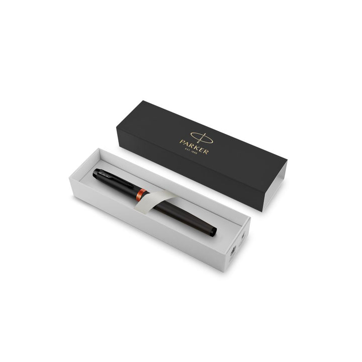 Parker IM PROFESSIONALS Vibrant Ring BT in Rollerball Pen Flame Orange — Parker rollerball pen — fluid gel ink writing instrument, at Cityluxe Singapore