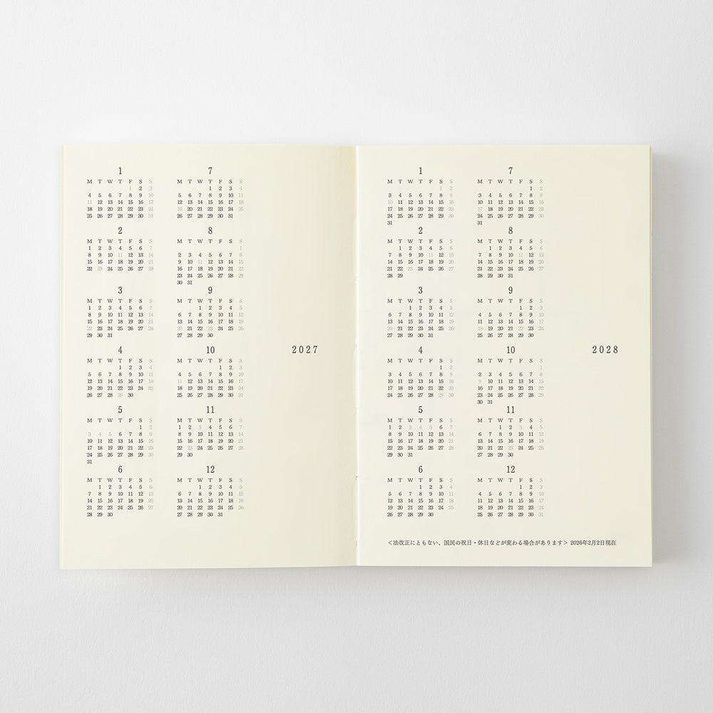 Midori A7 Notebook Diary 2027
