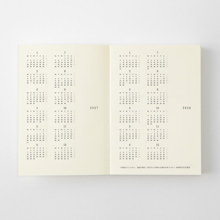 Midori A7 Notebook Diary 2027
