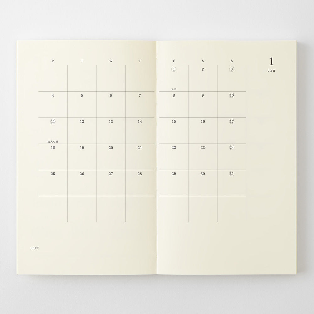 Midori B6 Slim Notebook Diary 2027