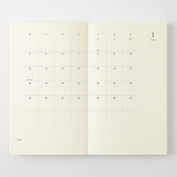 Midori B6 Slim Notebook Diary 2027