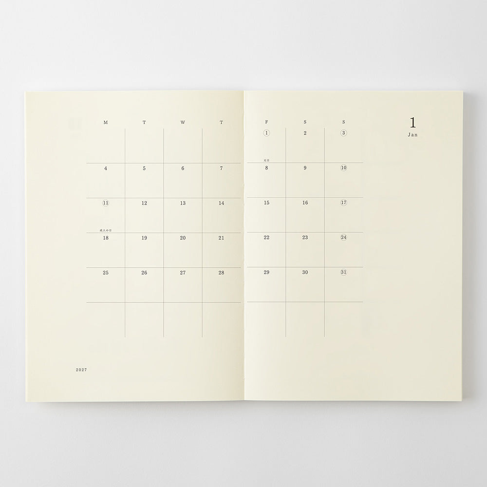 Midori A5 Slim Notebook Diary 2027
