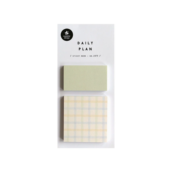 Suatelier Daily Plan.59: Pale Gingham - Sticky Notes — front view