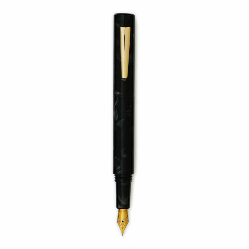 Hightide Attaché Marbled Fountain Pen - Black