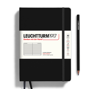 Leuchtturm1917 A5 Medium Hardcover Notebook - Ruled / Black