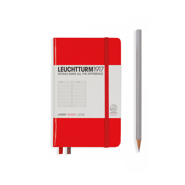 Load image into Gallery viewer, Leuchtturm1917 A6 Pocket Hardcover Notebook - Ruled / Red
