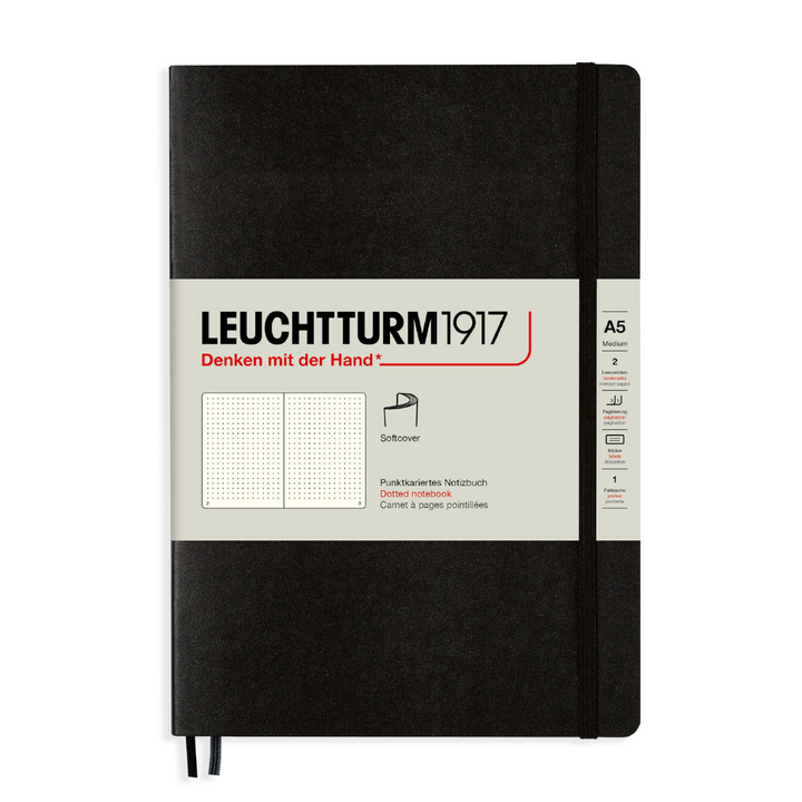 Leuchtturm1917 A5 Medium Softcover Notebook - Dotted / Black
