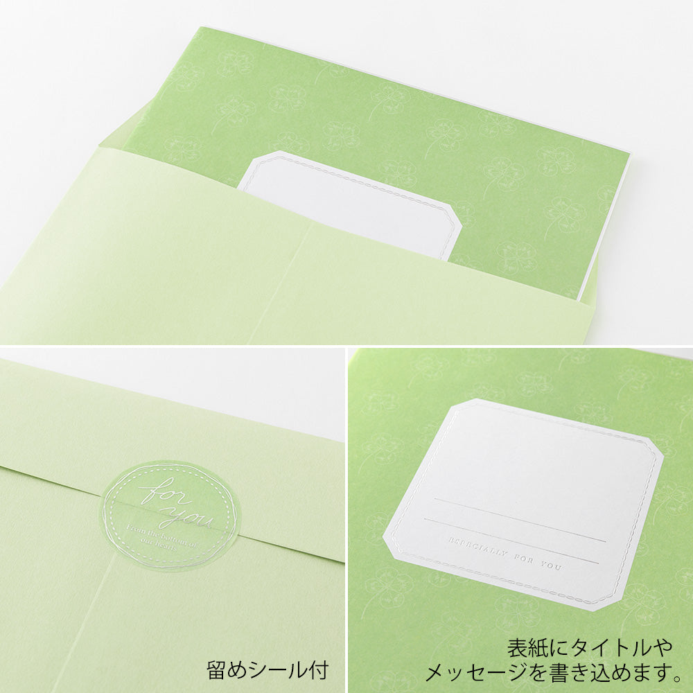 Midori Folded Message Cardboard with Translucent Sticker &amp; Envelope — Midori greeting cards — premium stationery and lifestyle, at Cityluxe Singapore