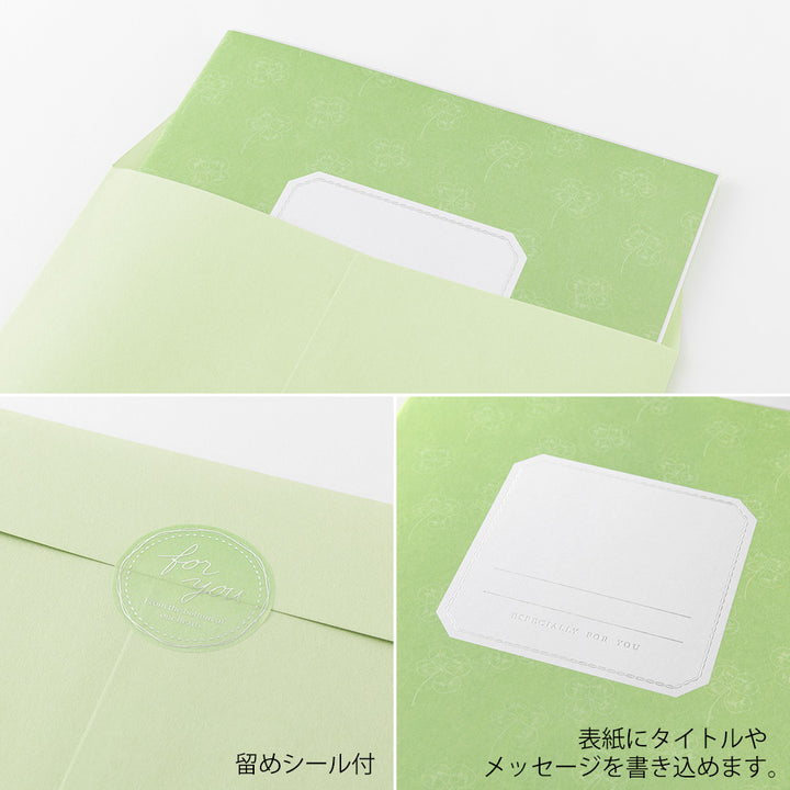 Midori Folded Message Cardboard with Translucent Sticker &amp; Envelope — Midori greeting cards — premium stationery and lifestyle, at Cityluxe Singapore