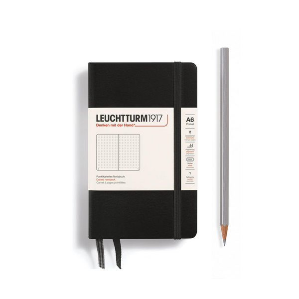 Load image into Gallery viewer, Leuchtturm1917 A6 Pocket Hardcover Notebook - Dotted / Black
