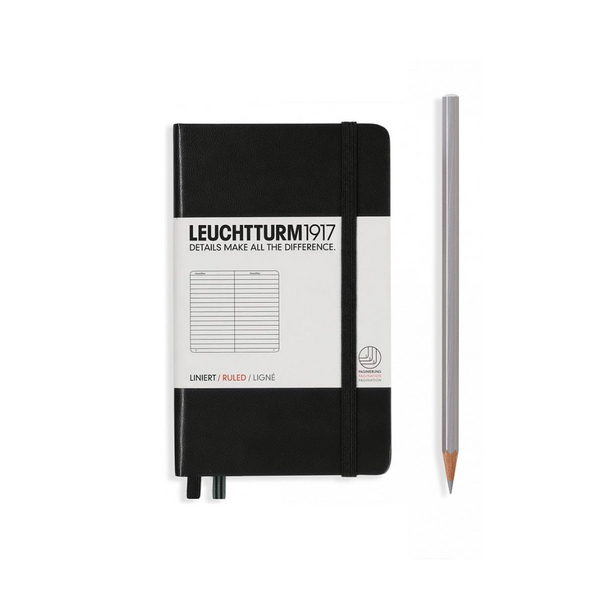 Load image into Gallery viewer, Leuchtturm1917 A6 Pocket Hardcover Notebook - Ruled / Black
