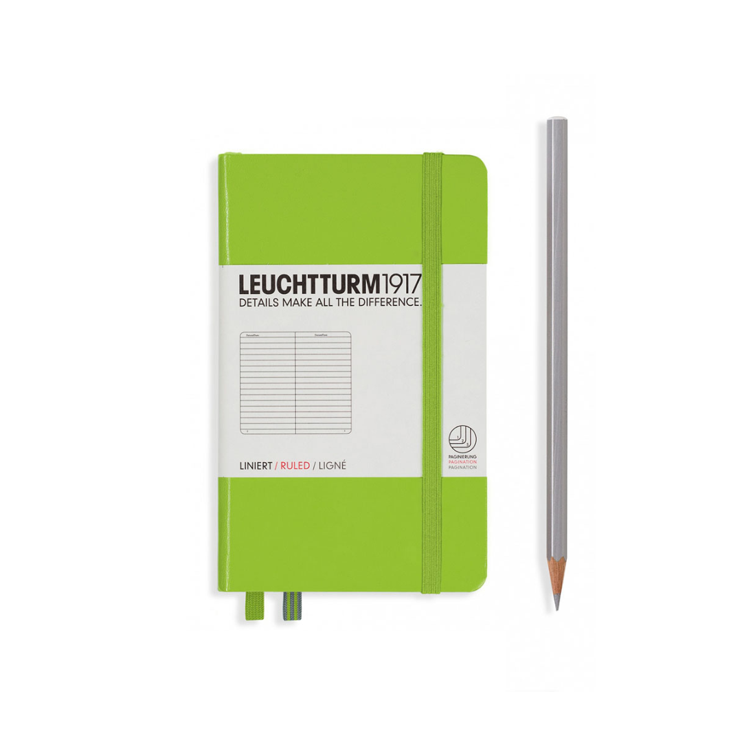 Leuchtturm1917 A6 Pocket Hardcover Notebook in Ruled / Lime — Leuchtturm1917 notebook — quality writing journal with premium paper, at Cityluxe Singapore stationery store