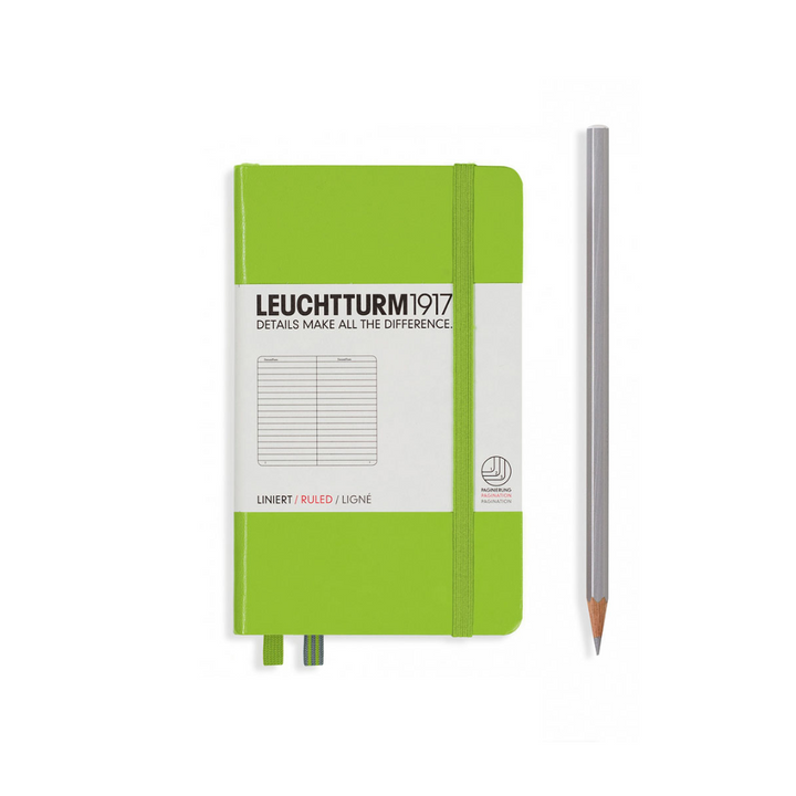 Leuchtturm1917 A6 Pocket Hardcover Notebook in Ruled / Lime — Leuchtturm1917 notebook — quality writing journal with premium paper, at Cityluxe Singapore stationery store