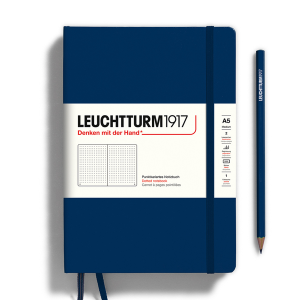 Load image into Gallery viewer, Leuchtturm1917 A5 Medium Hardcover Notebook - Dotted / Navy
