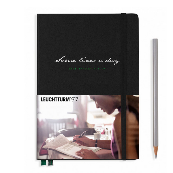 Leuchtturm1917 Some Lines A Day A5 Medium Hardcover Notebook in Black — Leuchtturm1917 notebook — quality writing journal with premium paper, at Cityluxe Singapore stationery store