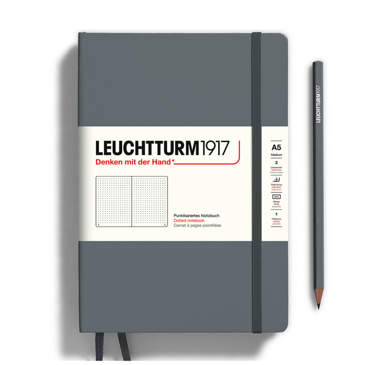 Leuchtturm1917 A5 Medium Hardcover Notebook - Dotted / Anthracite